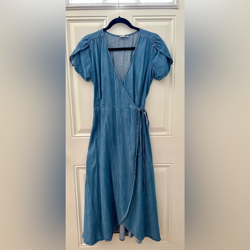 Gap denim chambray wrap dress